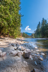 Majestic mountain river in Vancouver, Canada.