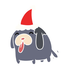 christmas cartoon of kawaii dog