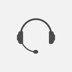 Headphone support icon isolated on white background. Vector illustration.