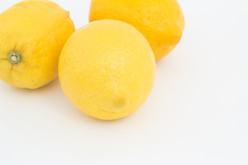 Lemon on a white background and in a cut.