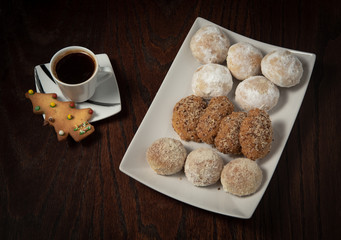 Christmas traditional greek sweet cakes with nuts