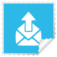 square peeling sticker cartoon email sign