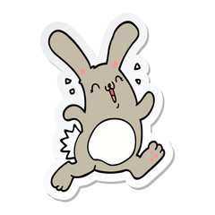 sticker of a cartoon rabbit