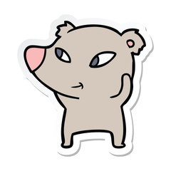 sticker of a cute cartoon bear
