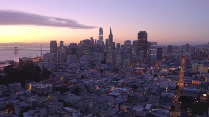 San Francisco downtown buildings skyline aerial