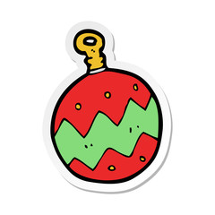 sticker of a cartoon christmas bauble
