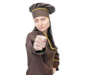 Cook shows fig at camera