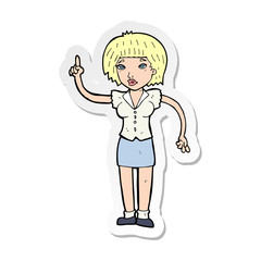 sticker of a cartoon woman with idea