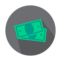 Fototapeta na wymiar Money banknotes outline icon - vector minimal cash symbol or logo element in thin line style