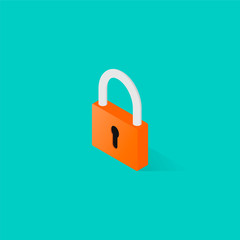 Lock isometric icon. Vector