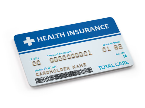 Health Insurance cards total and dental care  Isolated on white background.
