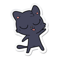Obraz premium sticker of a cute cartoon cat