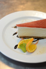 sweet, dessert, slice, fresh, piece, pastry, closeup, delicious, cheesecake, cake, gourmet, fruit, creamy, berry, food, cream, cheese, yummy, white, red, background, eat, tasty, dish, plate, bakery, d