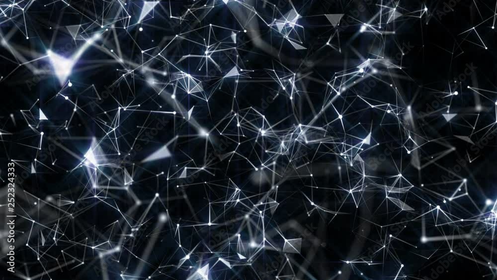 Poster the camera floats between the web of beautiful links.4k rendered computer generated video abstract m