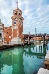 Canal and historic buildings in Venice, Italy