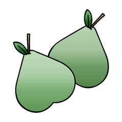 gradient shaded cartoon green pear