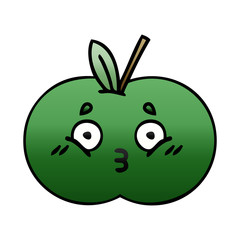 gradient shaded cartoon juicy apple