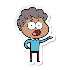 sticker of a cartoon man gasping in surprise