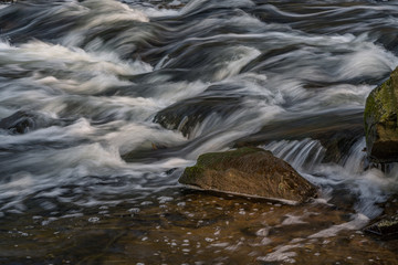 Waterfall at sunset, long exposure.