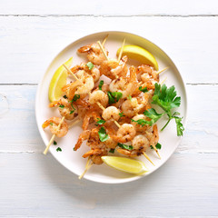 Grilled shrimp skewers