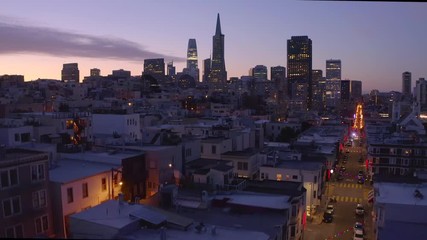 San Francisco downtown buildings skyline aerial