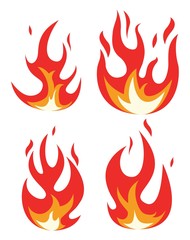 vector collection of fire icons