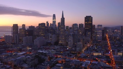 San Francisco downtown buildings skyline aerial