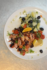 food, seafood, meal, fish, wooden, lemon, restaurant, delicious, hand, fresh, nutrition, man, lunch, serving, fillet, portion, organic, kitchen, healthy, gourmet, prepared, board, closeup, dinner, gri