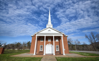 "Immaculate" a perfectly kept church and church grounds federal style 18th century in the Blue Ridge Mountains Zen duder Churches and Steeples Collection