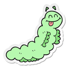 sticker of a cartoon caterpillar