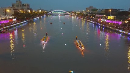 FOSHAN CITY : The dragon boat race held once a year in Foshan River, China.