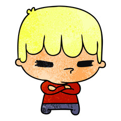 textured cartoon of a kawaii cute cross boy