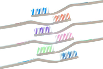 Colorful Toothbrushes Isolated On White