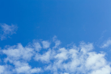 Naklejka na ściany i meble clear spring sky with clouds with copy space