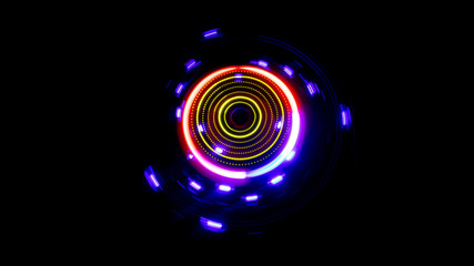 Concept of speed - Trail of fire and smoke - Vinyl record. Burning vinyl disk. Turntable vinyl record player. Retro audio equipment for disc jockey. Sound technology