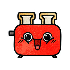 retro grunge texture cartoon of a toaster