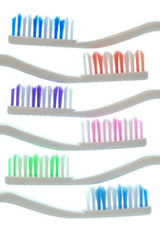 Variety of colorful Toothbrushes Isolated on White