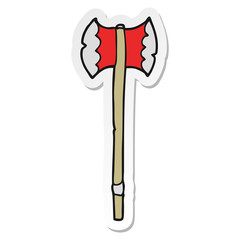 sticker of a cartoon axe