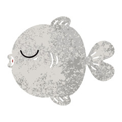 quirky retro illustration style cartoon fish