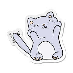 sticker of a cartoon cat