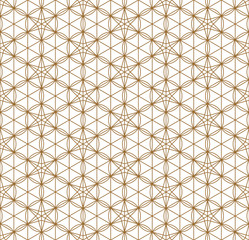 Seamless japanese pattern shoji kumiko in golden.