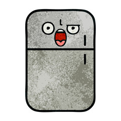 retro grunge texture cartoon fridge freezer