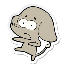 sticker of a cartoon unsure elephant