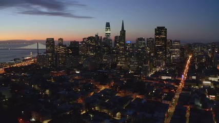 San Francisco downtown buildings skyline aerial