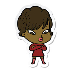 sticker of a cartoon woman