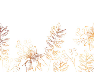 pattern flowers and leafs isolated icon