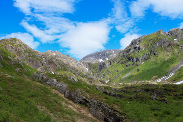 Fototapeta na wymiar Mountain hike in the Godvassdalen valley