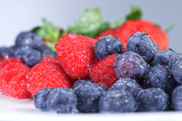 Blaubeere mit Himbeeren und Erbeeren