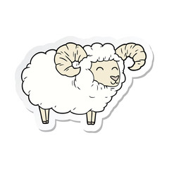 sticker of a cartoon ram