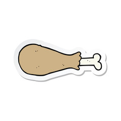 sticker of a cartoon chicken leg
